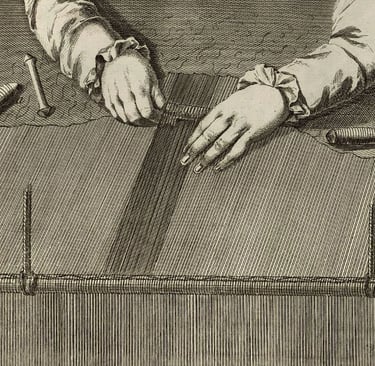 Gravure, tapisserie de haute-lisse des Gobelins. Encyclopédie D. Diderot et J. d'Alembert