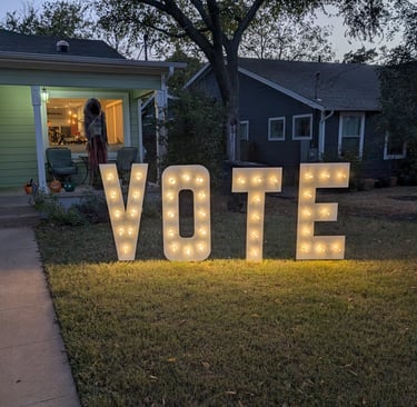 commissioned light up broadway style vote sign