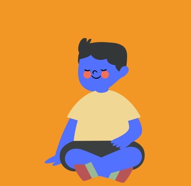 Illustration of a calm, wise Krishna-inspired character symbolizing guidance and support for psychol