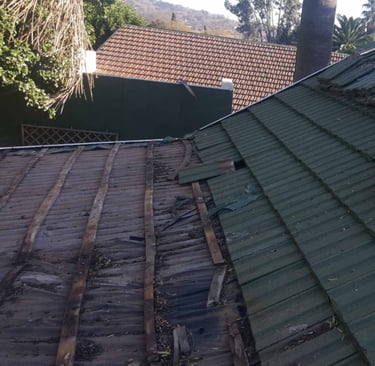 Structurally compromised roof structure