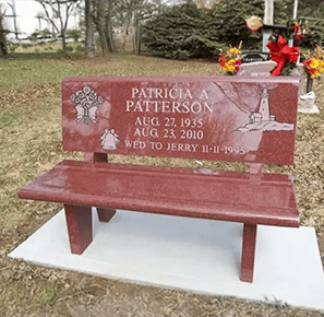 memorial bench headstone in India red granite