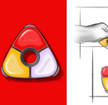 Ideation sketches focused on minimal geometry and leak-proof cap design, designed by Koorosh Shojaei
