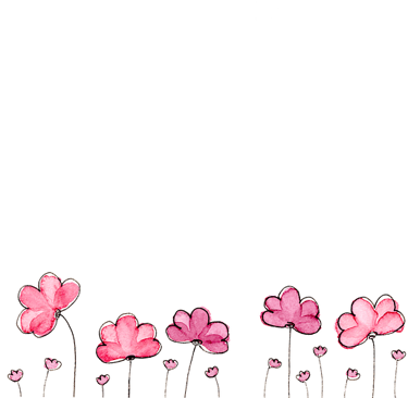 watercolor drawing of pink flowers