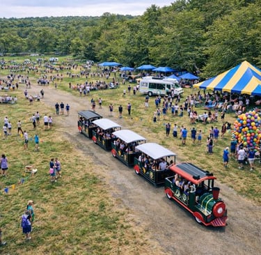 kids train at fair