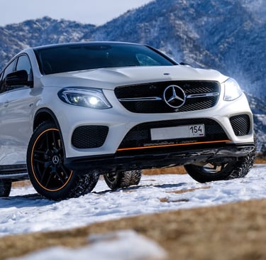 Mercedes GLE 450 Coupe with Michelin tyres parked outside our Lagos tyre shop