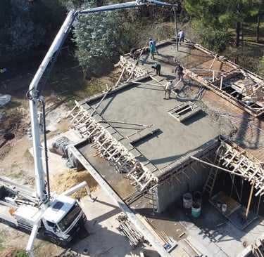 a crane is working on a construction site