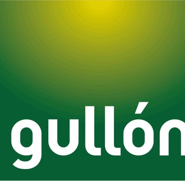 a green and yellow sign with the word gullon on it