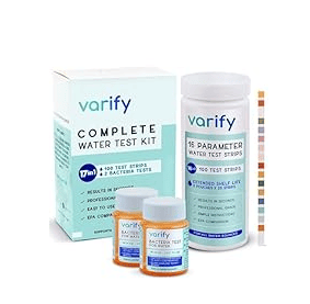 At-home water quality test kit used to check tap water for common contaminants