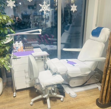 a chair with a chair in front of a window