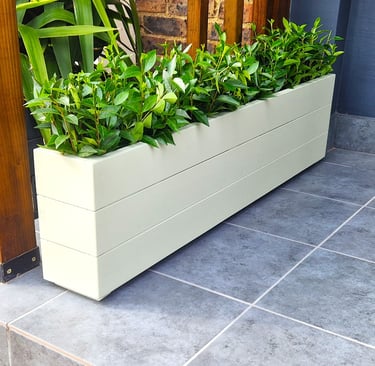 window flower planter box bespoke size handmade painted in colour 