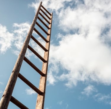 Ladder reaching sky high-resembling high performance and talent growth