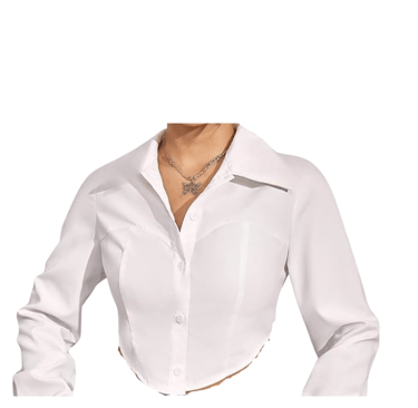 White crop shirt for women