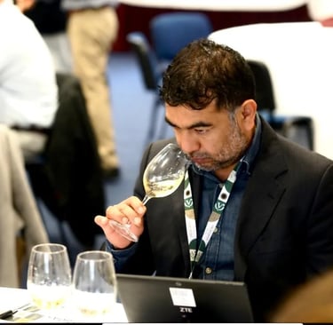 Marco, the founder of Lima Ceviche Bar in Lisbon, Portugal, at a Pisco tasting