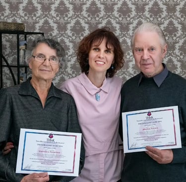 Jurgita Adom su tėvais