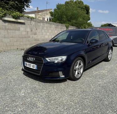 Audi A3 sportback noire, 1,6 litre TDI de 2017, 137000 km, à vendre à 15490 euros
