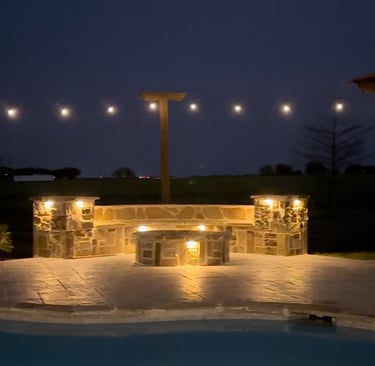 Outdoor Living Space with Lights