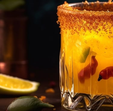 Coctel hecho con mezcal Tepextate Silvestre de Lu Mezcal