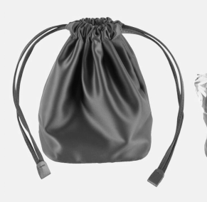 A soft, premium drawstring bag, ideal for luxury product packaging or GWP.