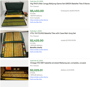 vintage mahjong set sold ebay items games