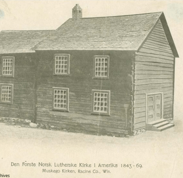 A drawing of a two story wood building