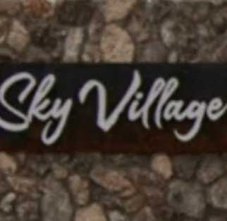 A community sign for the Sky Village Subdivision in Rocking K.