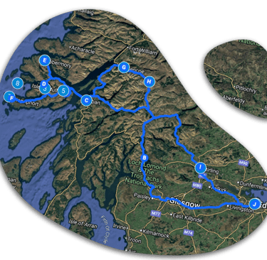 Map around the west coast of Scotland