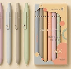 Vanhench 0.5mm black gel pens with soft silicone grip and fidget stress ball cap for journaling