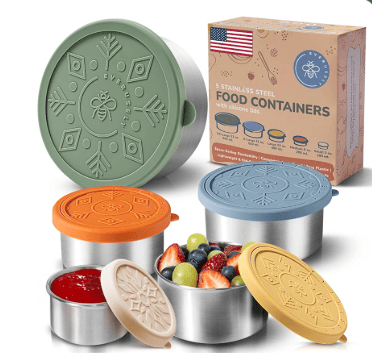 Everusely 5-piece stainless steel food container set with lids