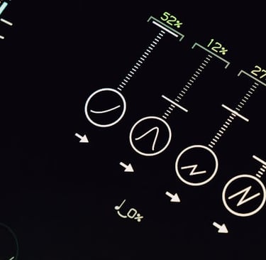 a close up of a black and white control panel