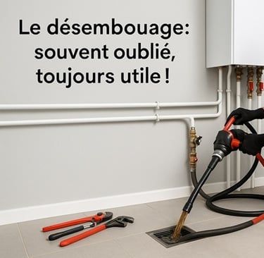 Un technicien ADE Chauffage réalisant un désembouage.
