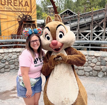 Lauren Blundell pictured with Dale at Disney's Magic Kingdom® Park.