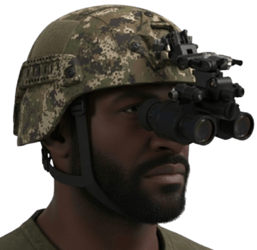 soldier with night vision goggle
