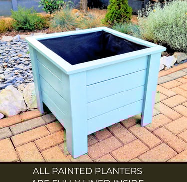 square outdoor planter on legs wooden plant box handmade in UK Custom Size and Colour