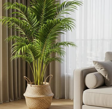 Una hermosa Palma Areca en un salon bien iluminado