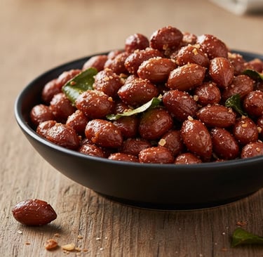 a bowl of nuts and nuts on a table
