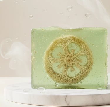 a soap bar with a soapy soap on top of it