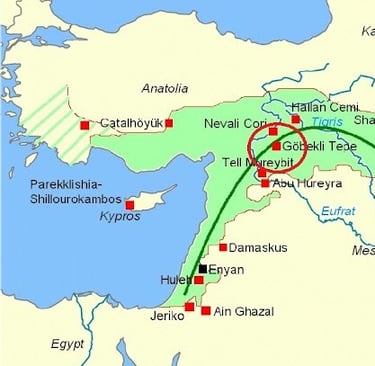 Cites of the Fertile Crescent Including Gobleki Tepe