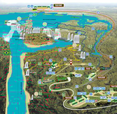 mappa cascate iguazu