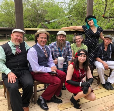 Mazel Tov Kocktail Hour together before playing a show in Kerrville, TX.