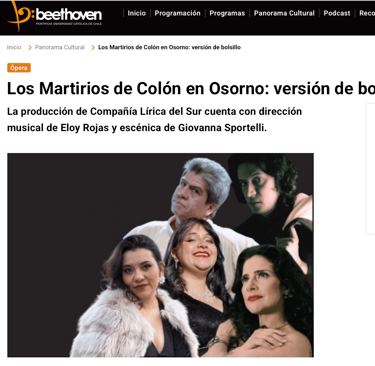 Eloy Rojas Quintero y La Ópera Los Martirios de Colón
