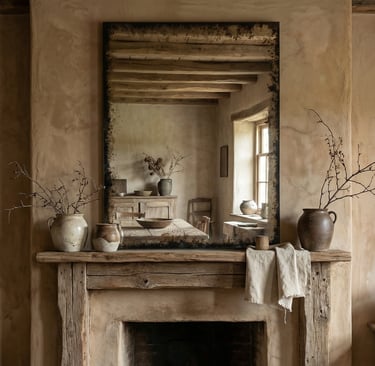 lustro postarzane wabi sabi