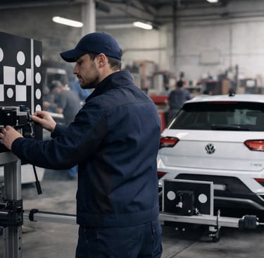 Calibration des systèmes ADAS en atelier mobile par un technicien Edastec
