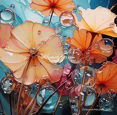 ImmrtlArts : Enchanting Floral Reverie abstract painting description