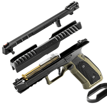 Laugo Arms Alien in ihre groben Bestandteile zerlegt.