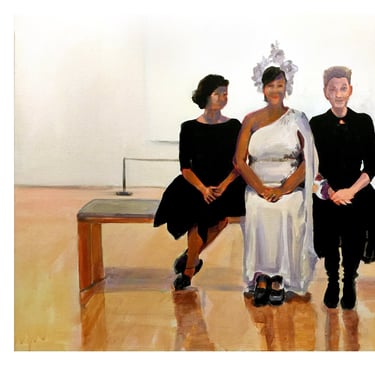 Tandem paintings of Karim, Suzette, & Cynthia 24" x 36" each. Acrylic on canvas, 2020