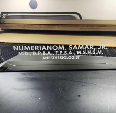 Clear Acrylic Anesthesiologist Nameplate
