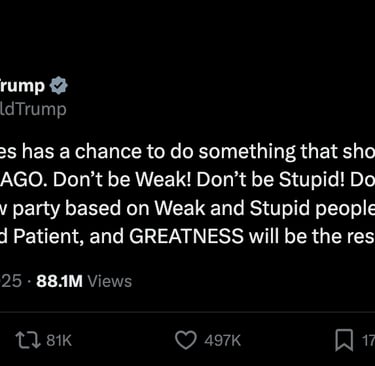 a twitter account posted by the us president donald trump