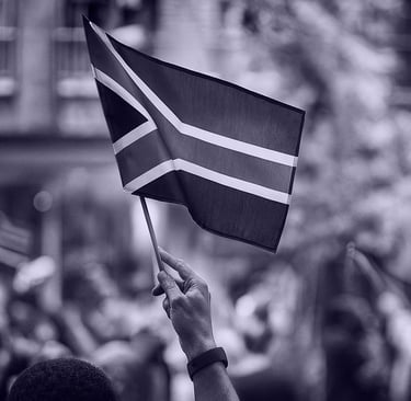 South African flag symbolising the author’s background and heritage
