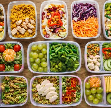 Nutritional cuisine prepared with fresh and balanced ingredients