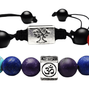 chakra bracelet, energy healing, Tree of Life, Om symbol, cosmic vibration, spiritual wellness